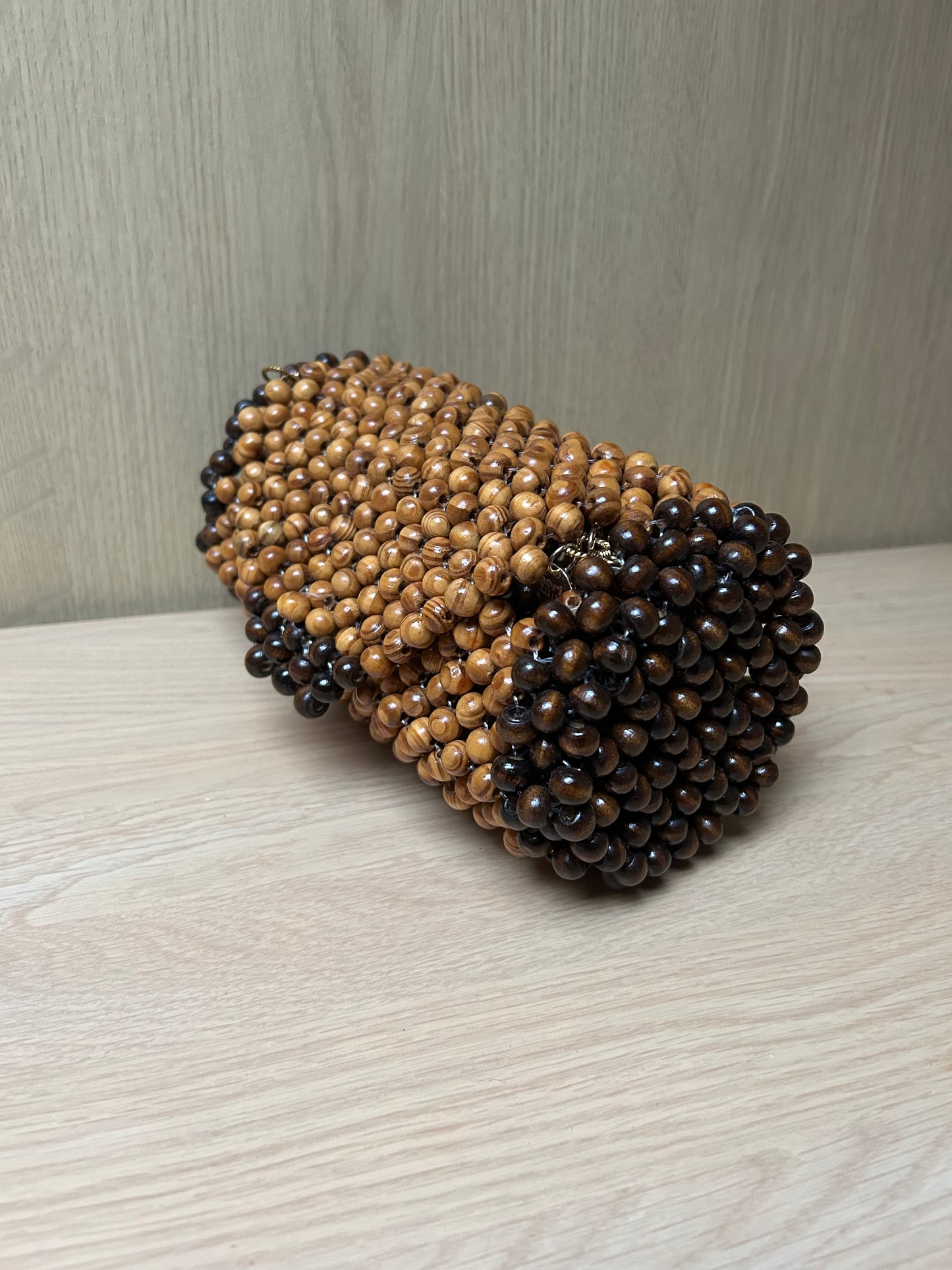 6. Wooden Beaded Round Duffle Bag