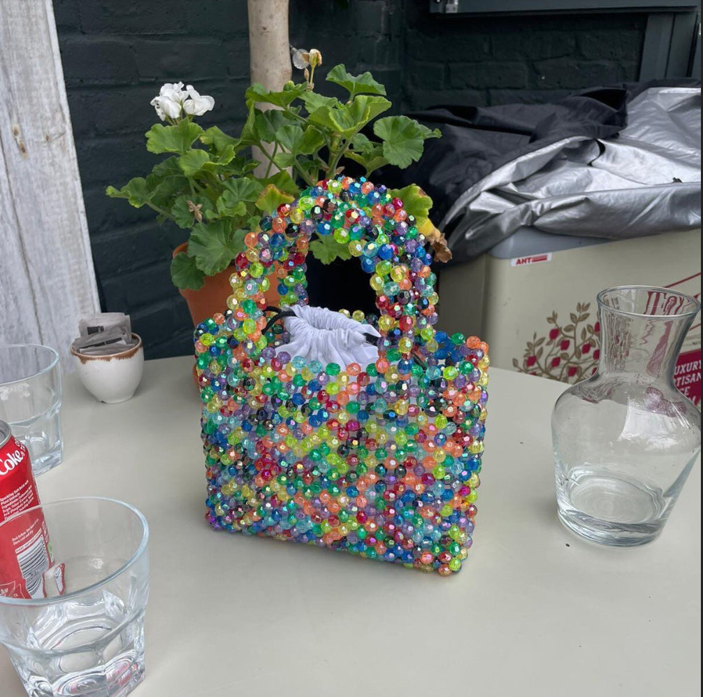 Boxy Beaded Multicoloured Bag